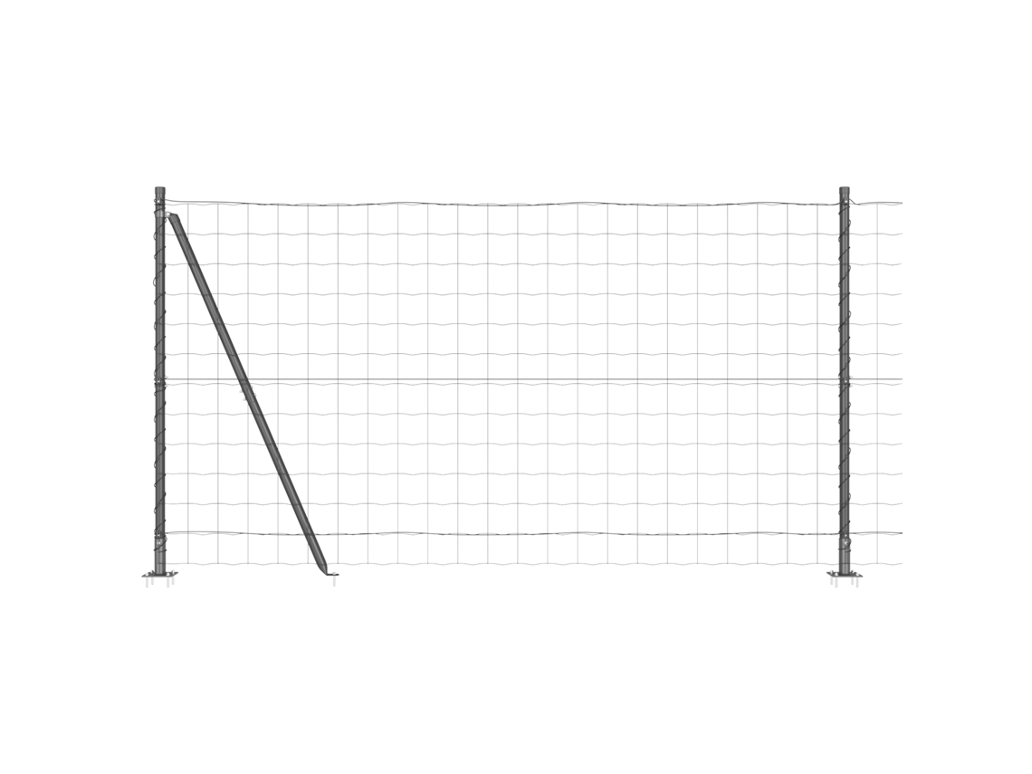 Conjunto 1 Cerca Externa Vidaxl Cinzento Aço (10 X 1,2 M)