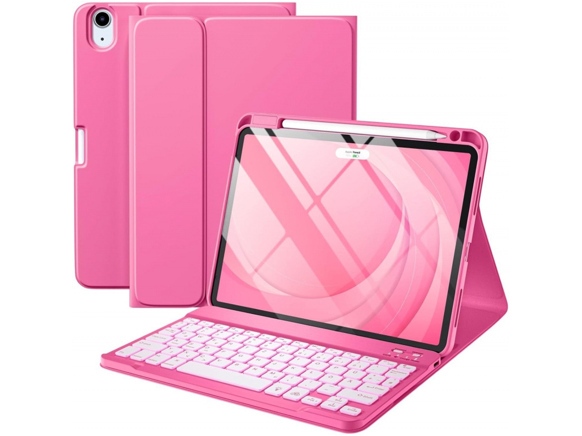 Capa Com Teclado Bluetooth Retroiluminado Para Ipad Pro De 13 Polegadas (2024) Caneta Stylus Não Incluída (português-rosa)