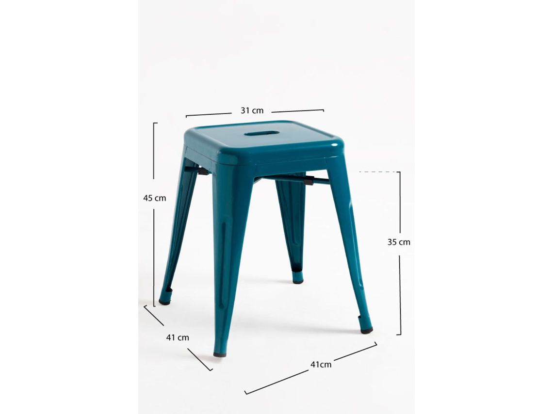 Banco Torix Pequeno 45cm - Verde-azulado
