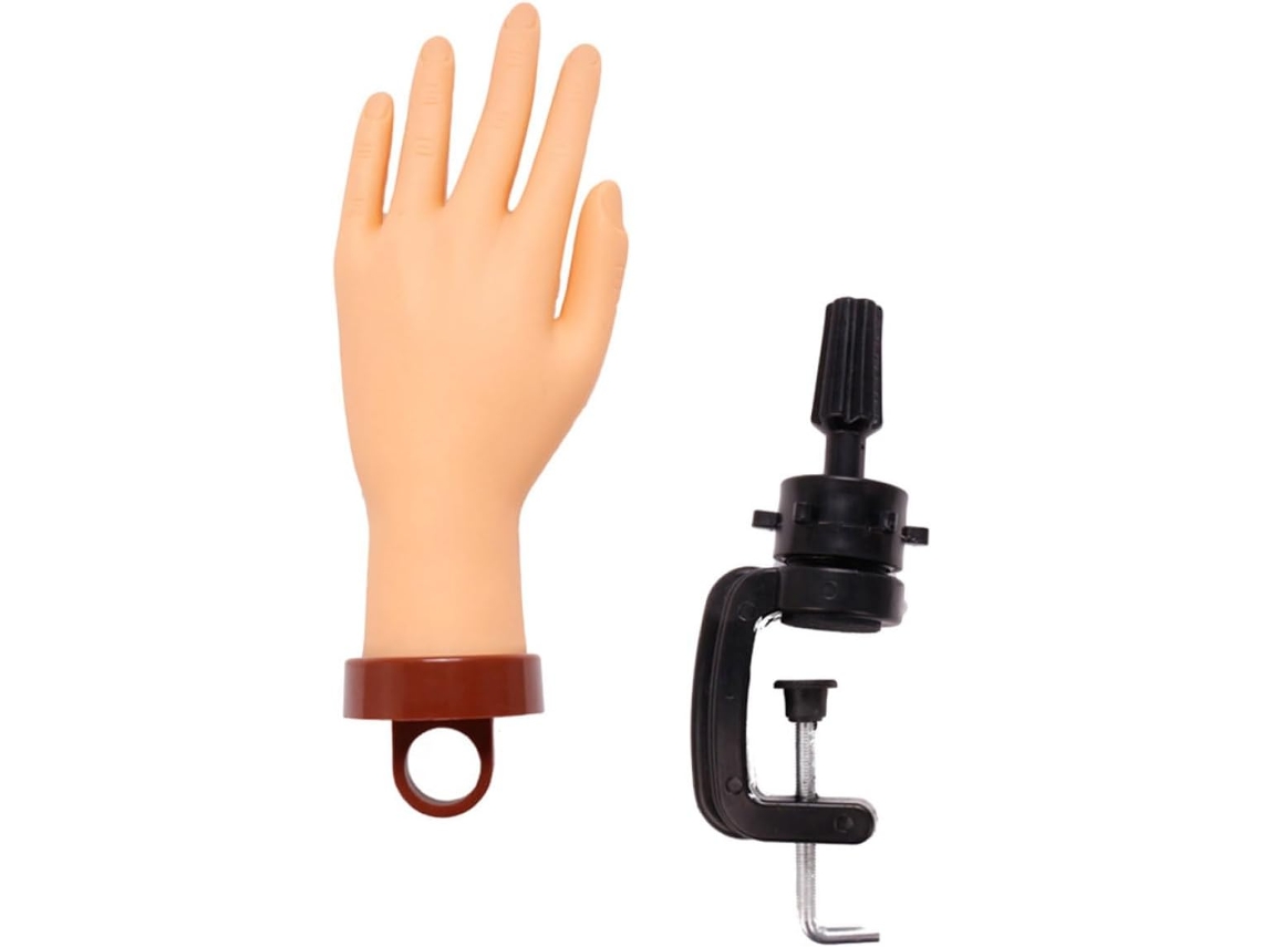 Ferramenta manual flexível e leve em PVC para manicure e treinamento.
