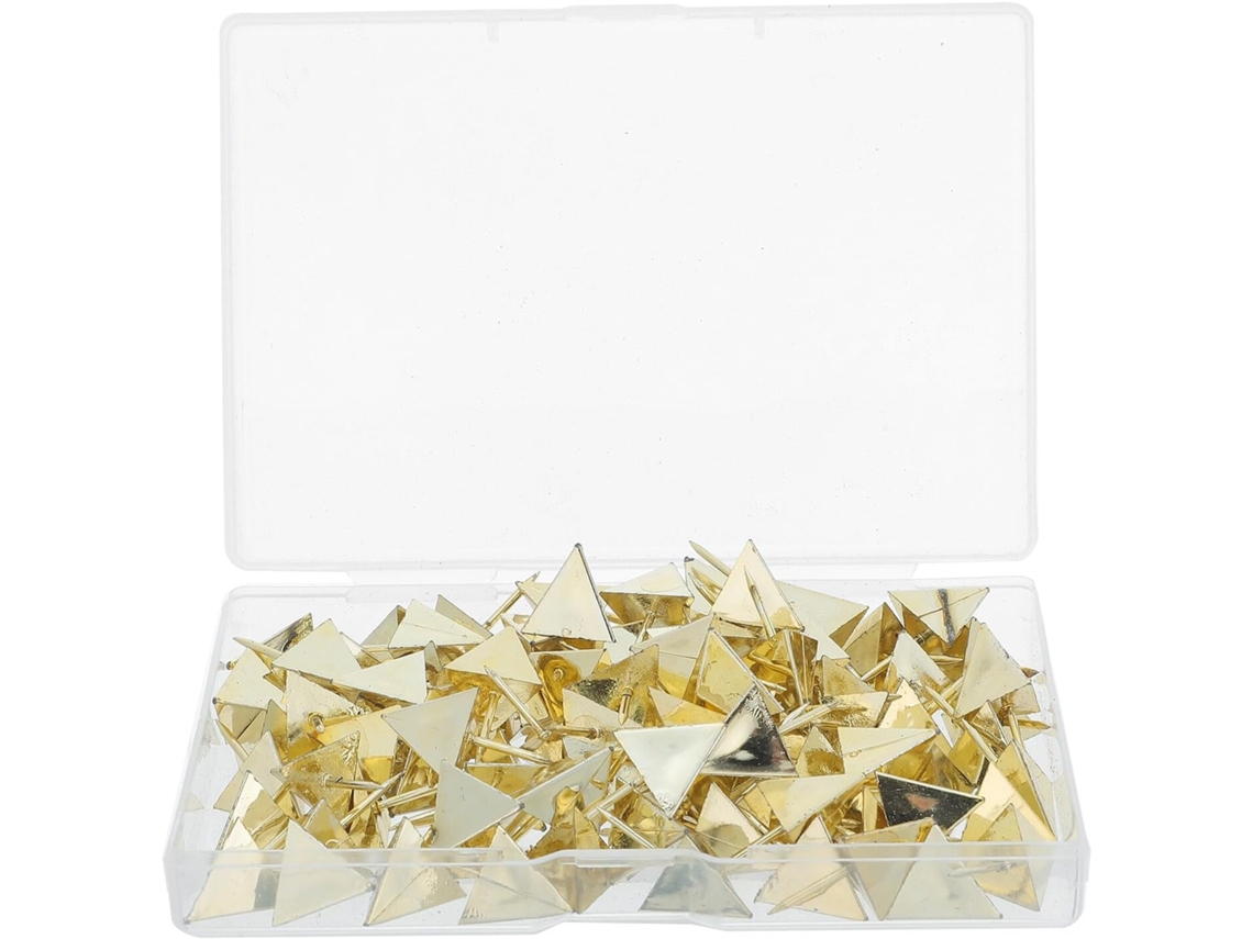 Shineofi Conjunto De 100-clipes Aço Dourado Com Formato Triangular E Cônico Para Quadros Cortiça Cartazes, Design