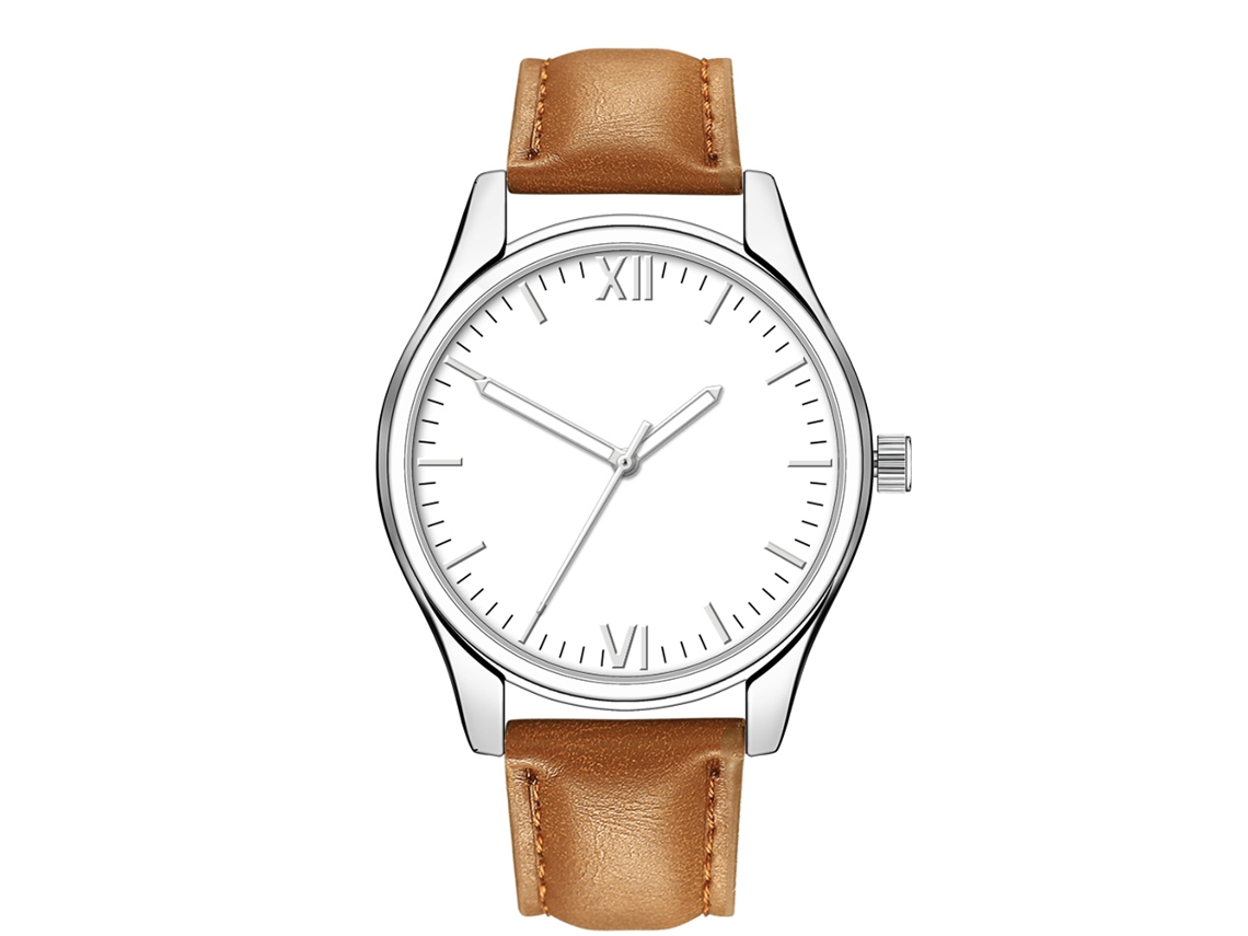 Relógio Masculino de Pulso Casual com Pulseira de Couro Pu e Movimento de Quartzo 2