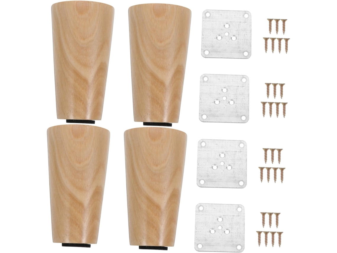 Conjunto De 4 Pés Maciços Para Móveis, Com Deslizadores, Ideais Para Sofá, Cama, Mesa E Guarda-roupa.