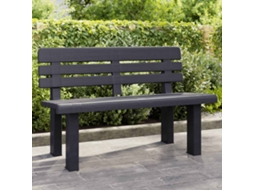 Vidaxl Banco De Jardim 110x52x71 Cm Polipropileno Antracite