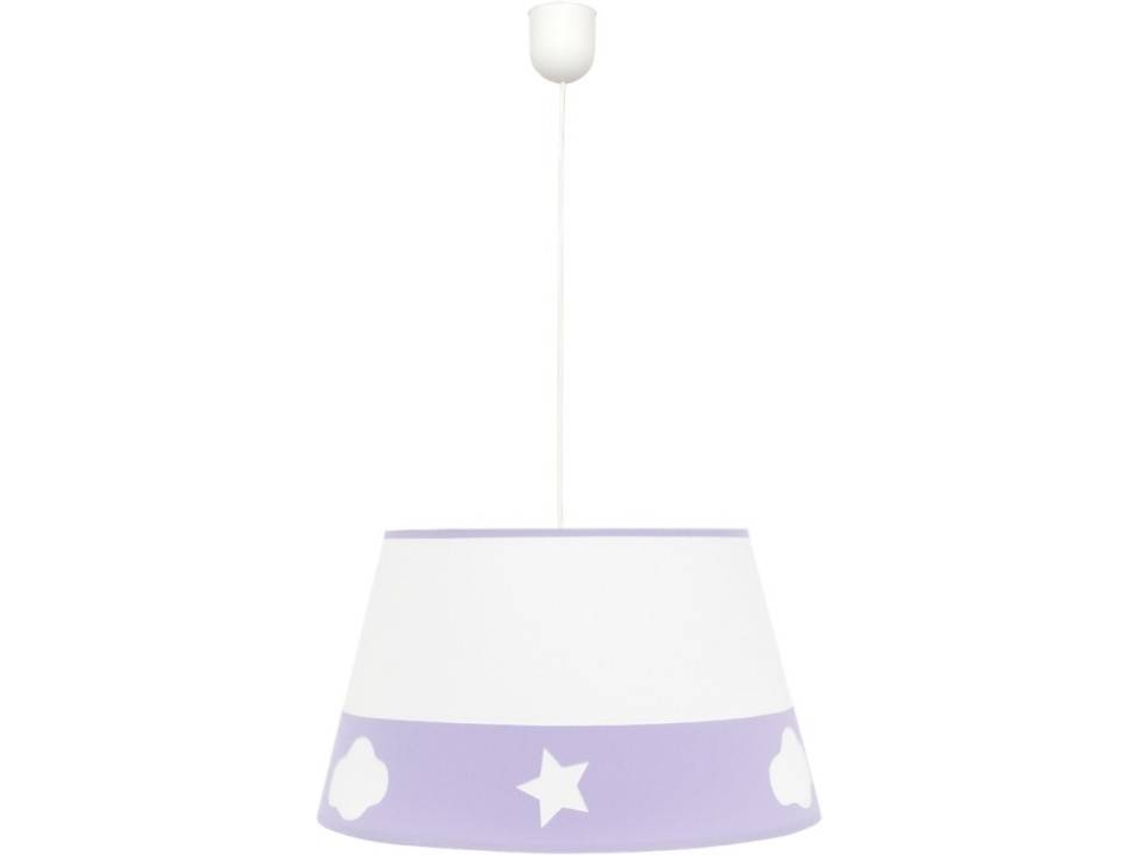 Candeeiro de Teto FABRILAMP Galaxia (Roxo - Policarbonato, Tecido - 80x35 cm)