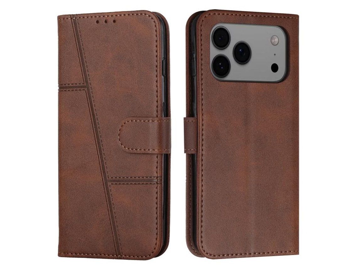 Capa Para Iphone 17 Pro Max Em Couro De Bezerro Com Fivela