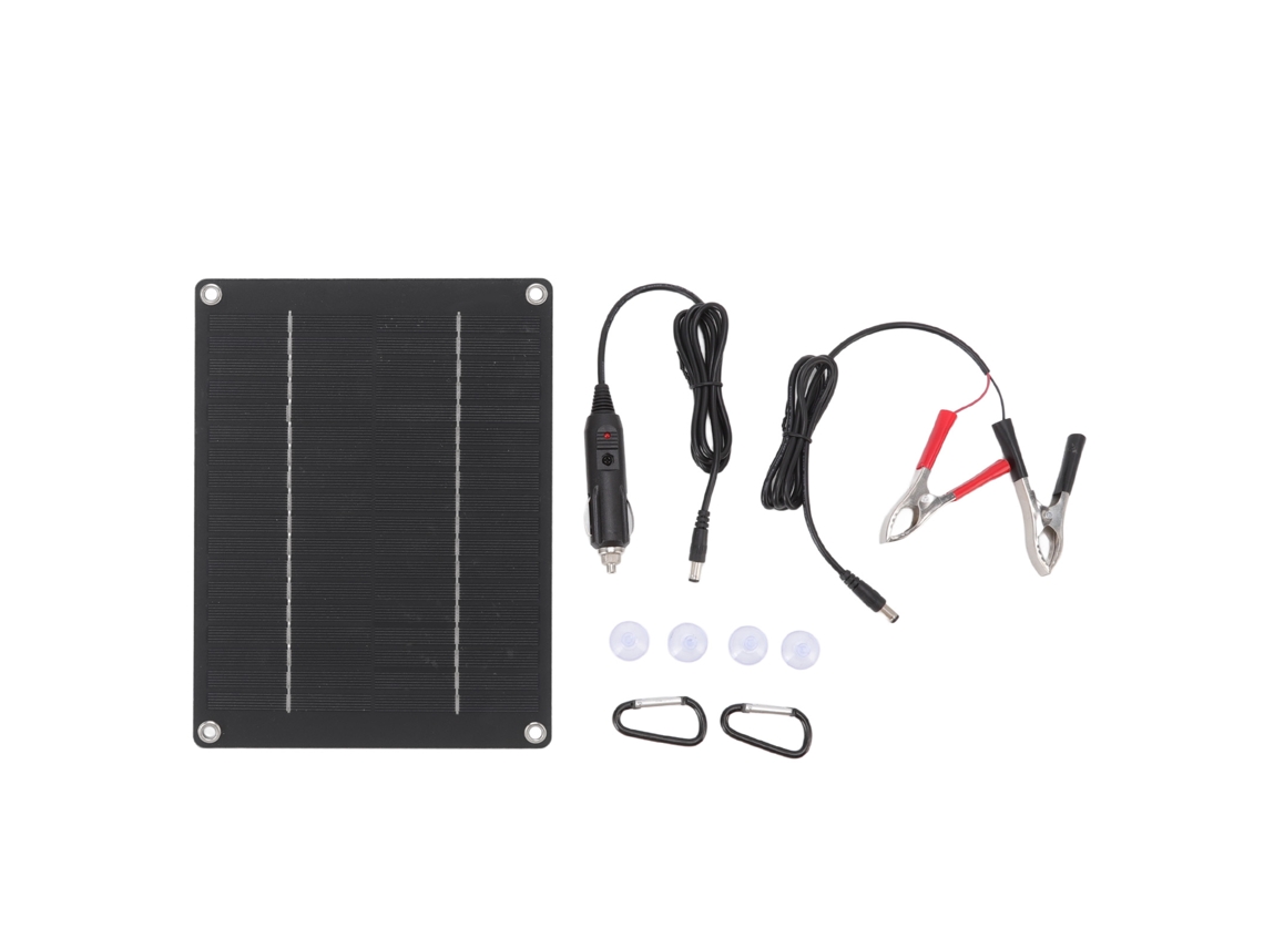 Painel Solar 10w Portátil Fino Flexível Impermeável Para Carro Casa Barco 23x17cm