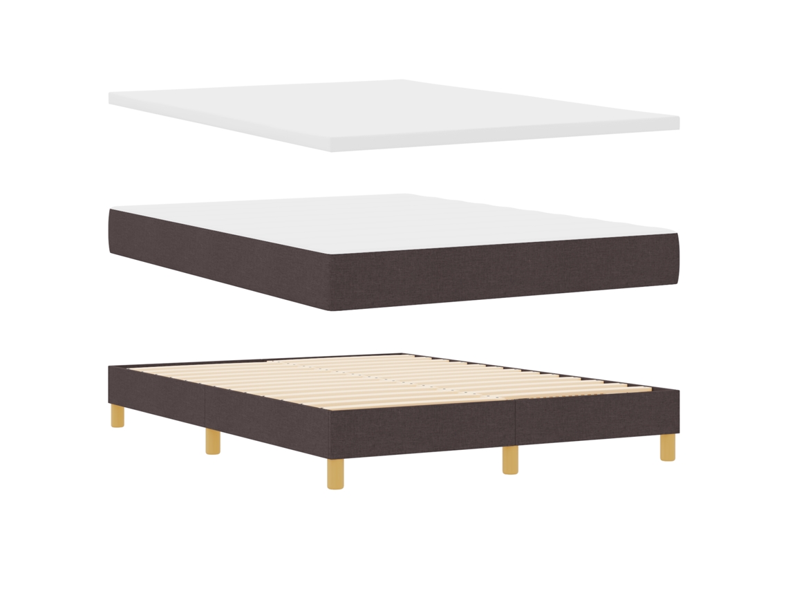 Conjunto 1 Cama Box Vidaxl Castanho Tecido (200 X 140 Cm)