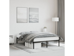 Vidaxl Estrutura De Cama 140x190 Cm Metal Preto