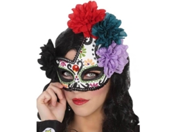 Máscara Do Dia Dos Mortos Para Adulto - Atosa - Multicolor - Máscara - Mista - Halloween