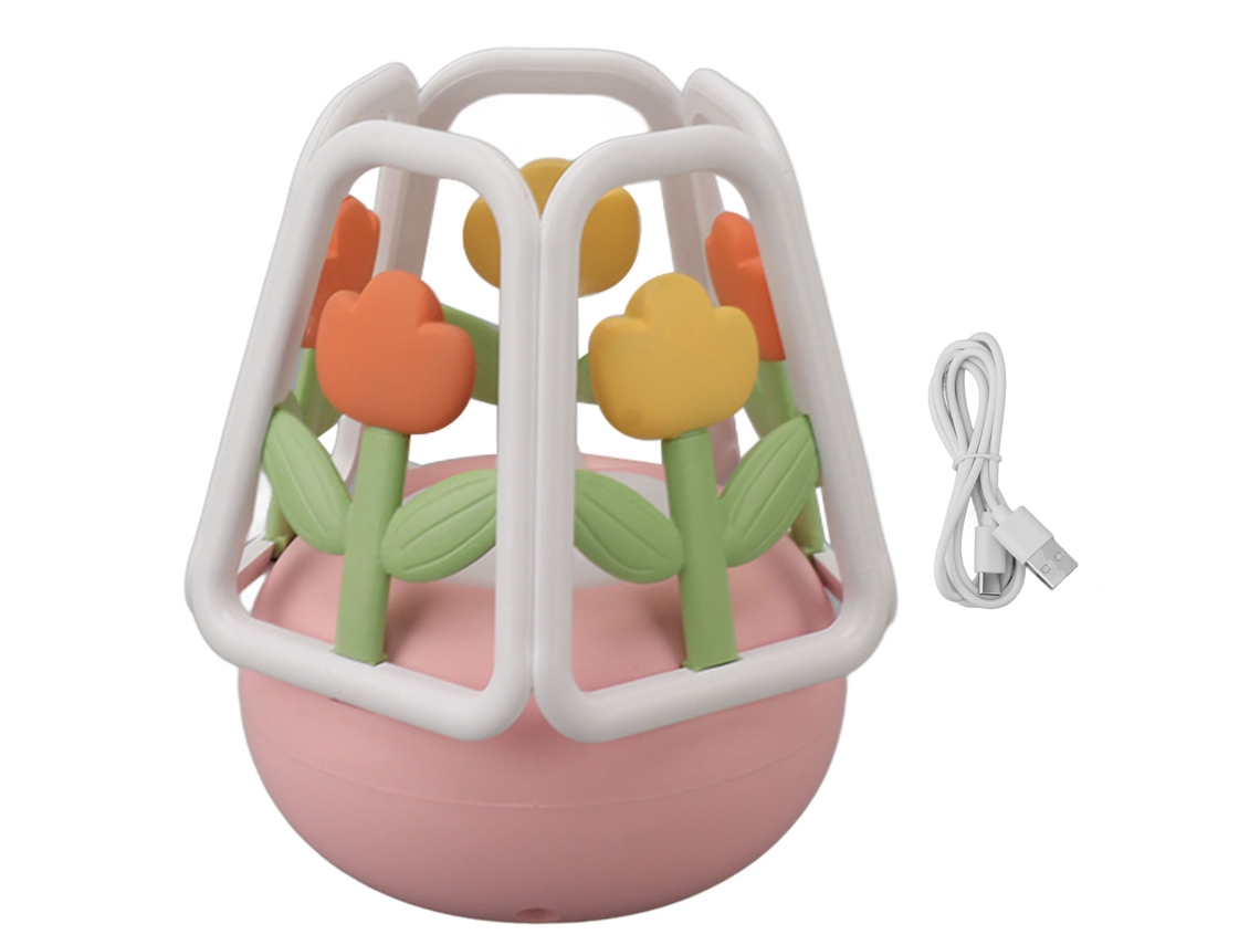2026 lâmpada Noturna Led Tulipa Design de Silicone 5 Modos de Luz Bateria Recarregável 1200mah para Quarto Casa Rosa