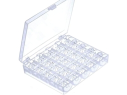 Yuru 25pcs Bobinas de Plástico Transparente para Máquina de Costura com Estojos de Bobina