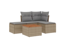 Garden Sofa Set, Garden Sofa Sets Vidaxl Bege Rattan / Vime (n/a)