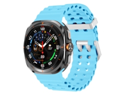 Pulseira Marine Para Samsung Galaxy Watch Ultra 2/1 47mm (2026/2025/2024), Silicone, Desportiva Azul Celeste Hexinyigjly