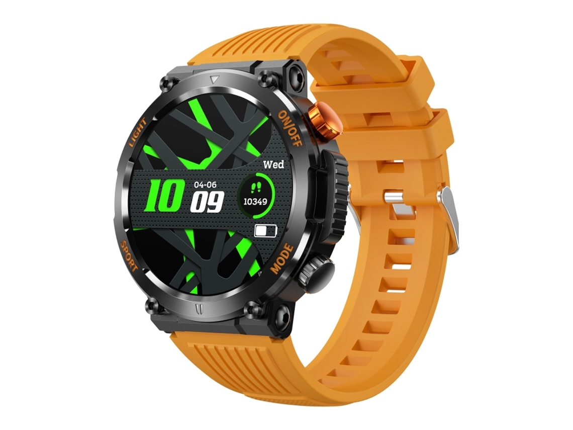 (laranja) Smartwatch Bluetooth Com Tela Redonda De 1,46 Polegadas Para Monitoramento De Saúde E Diversos Modos Esportivos.