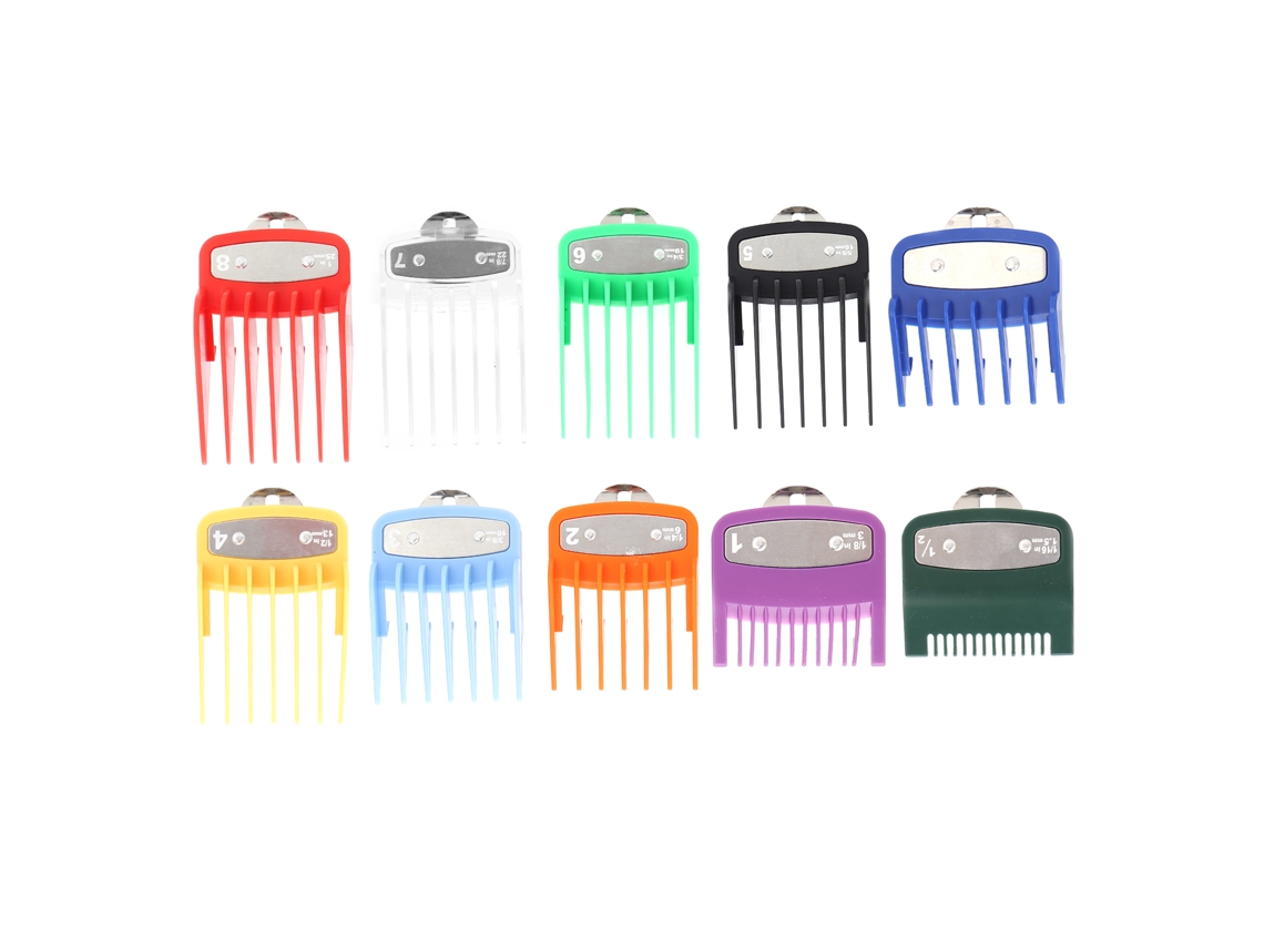10pcs Pentes De Guarda Para Cortador De Cabelo Profissional Guides Combs Para Wahl Com 10 Tamanhos Diferentes