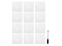 12 Peças De Adesivos Para Quadro Branco, Laváveis ​​e Reutilizáveis, Com Marcador, Para Geladeira, Espelho, Mesa, 4x4 Polegadas Aquaforge
