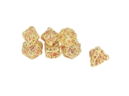 Primerox conjunto de Dados Metálicos Ouros Latão Poliédricos 7pcs para Jogos de Tabuleiro Rpg