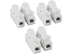 Conector Elétrico Rápido De 3 Peças, Branco, Com Contatos De Mola, Em Aço.