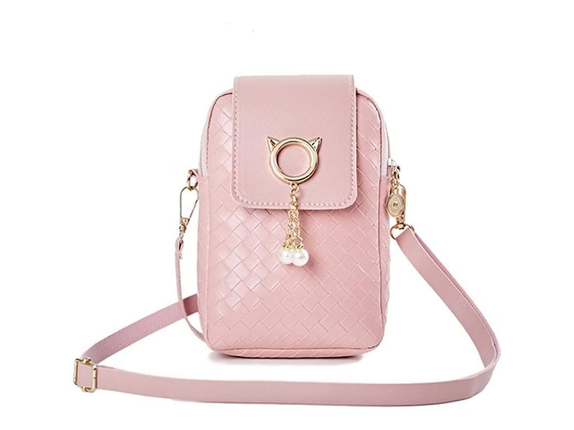 Bolsa Transversal Mini Feminina de Pu para Celular com Alça Ajustável para Compras