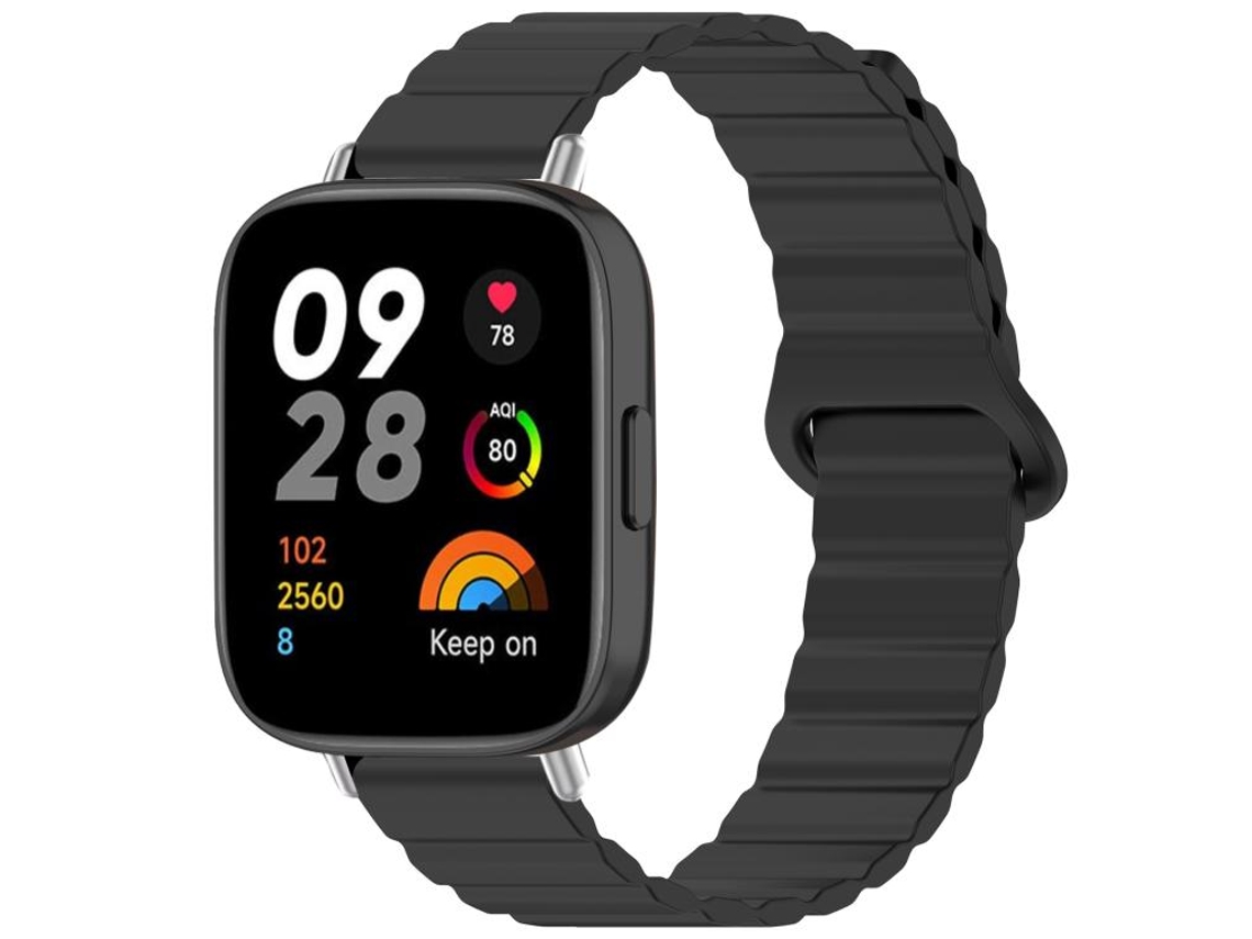 Bracelete para Redmi Watch 3 Silicone Magnético Brilhante Preta XIAOMOYU