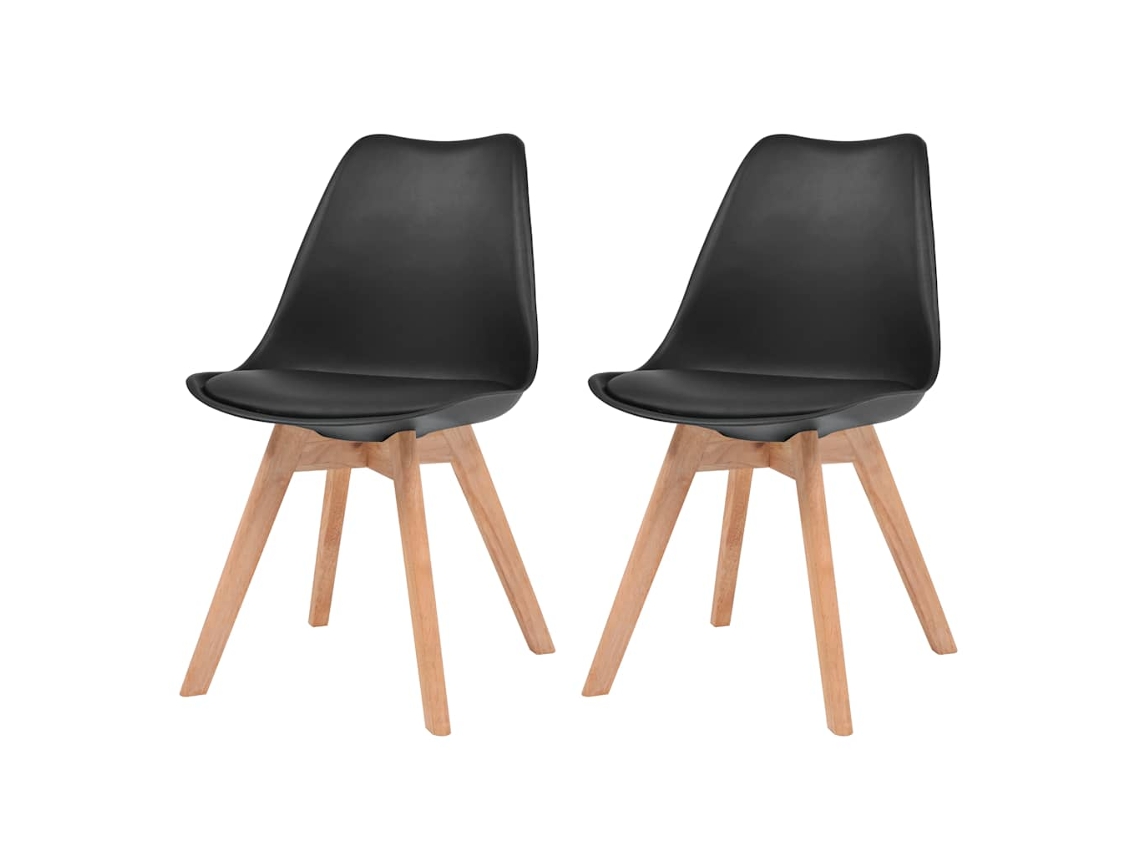 Cadeiras De Jantar 2 Pcs Plástico Preto Lovely Home