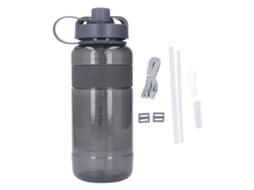 Garrafa de Água Esportiva 2000ml com Bico e Canudo Cinza