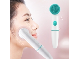 Escova de limpeza facial vibratória IPX7 com duas cabeças. Ideal para esfoliação, massagem e limpeza profunda.