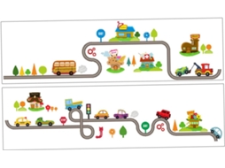 Folhas De Adesivos De Parede Para Quartos De Meninos E Meninas, Com Carros E Trilhos De Trem, Uma De Gokoco