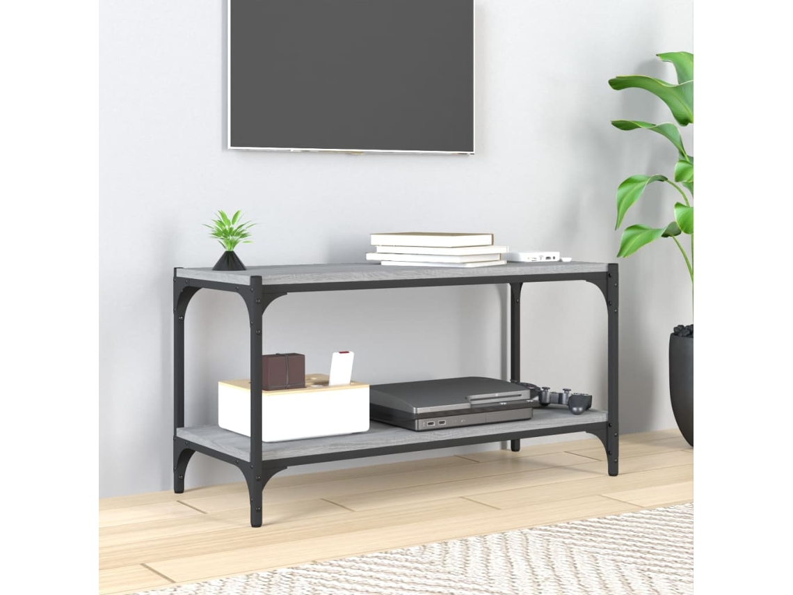 Vidaxl Móvel De Tv 80x33x41 Cm Derivados Madeira/aço Cinzento Sonoma