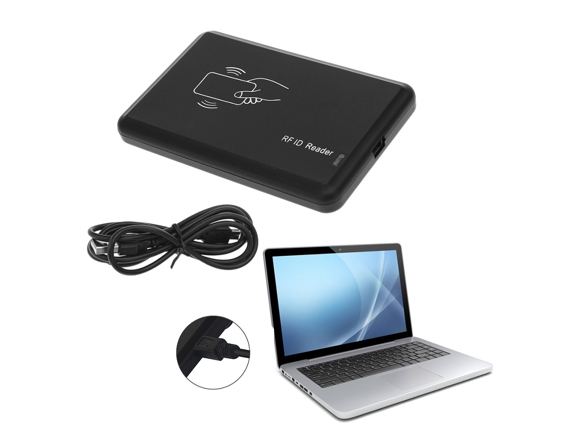 Leitor de Cartão Primerox RFID 13.56mhz com 5 Cartões e 5 Chaves Fob