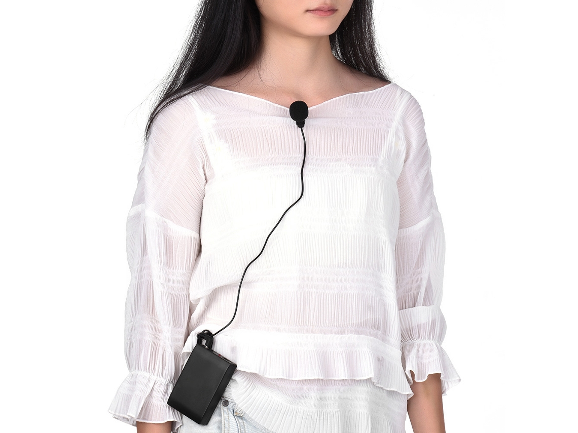 Micrófono Inalámbrico Mini Fm con Clip y Transmisor/receptor de 6,5 Mm para Profesores, Conferencias, Discursos y Promociones | S/MARCA
