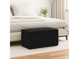 Vidaxl Banqueta Preto 81 X 41 X 40 Cm Tecido E Madeira Engenharia