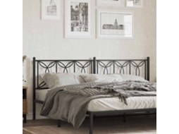 Vidaxl Cabeceira De Substituição 193 Cm Metal Preto