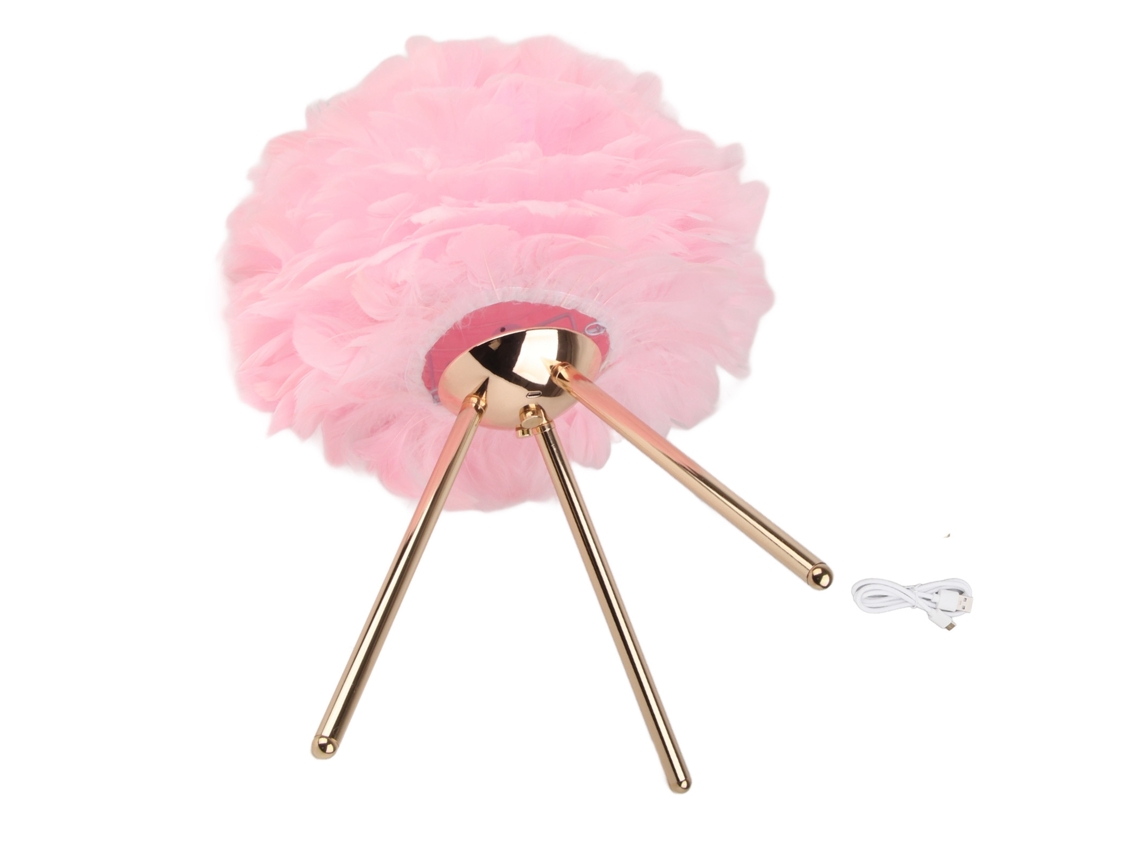 2026 lâmpada de Mesa Pluma Regulável Cor Brilho Recarregável Controle Táctil Luz Noturna Decorativa Rosa