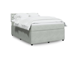 Vidaxl Cama com Molas/colchão 160x200 Cm Veludo Cinzento claro