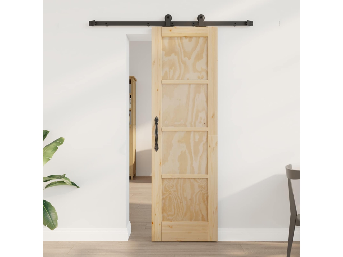 Vidaxl Porta Deslizante Orkdal 61 X 198,5 Cm Madeira De Pinho Maciça