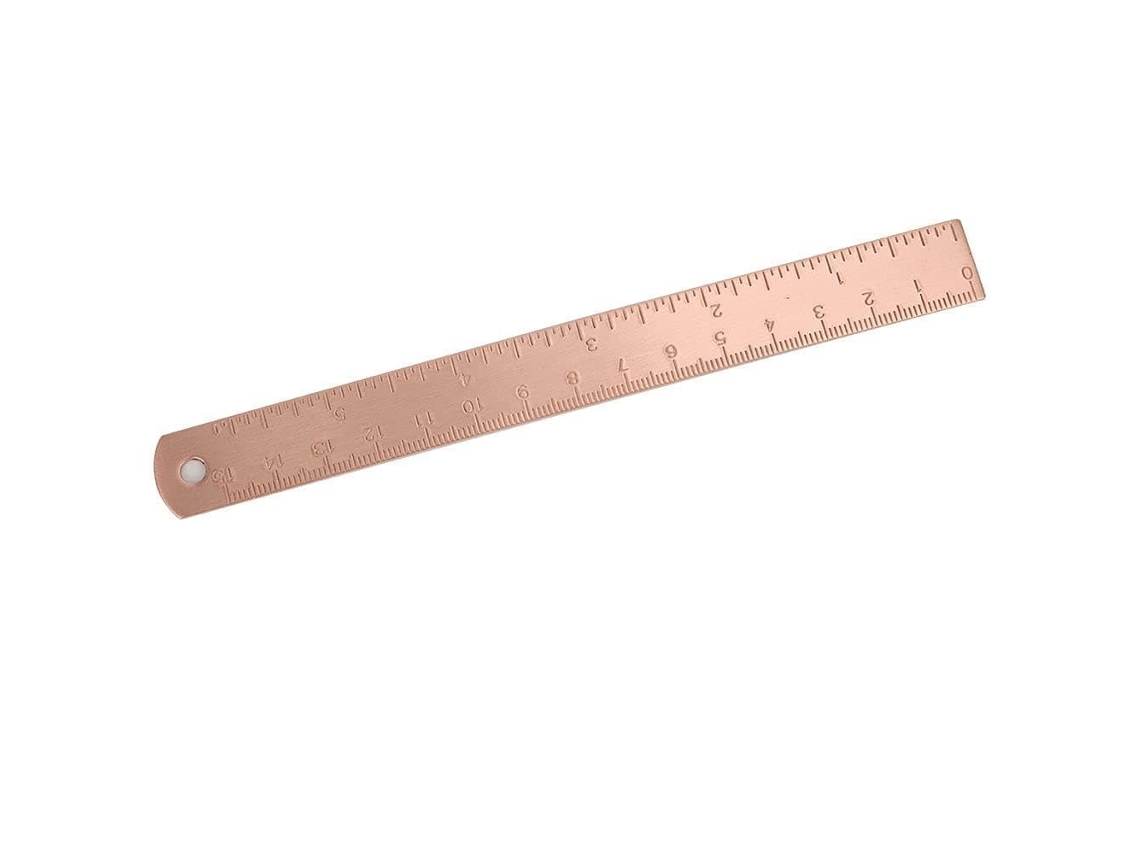Régua Reta De Latão 30cm 12 Polegadas, Cobre Grosso, 15cm 0-150mm, Espessura 0,5mm, Para Design E Criação De