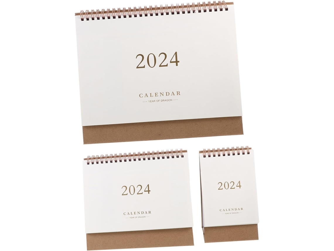 Calendário De Mesa Showero 3 Peças Com Páginas Para Anotações,