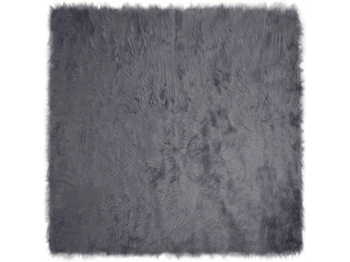 Vidaxl Tapete De De Ovelha Sintética Tafalla Antracite 200 X 200 Cm