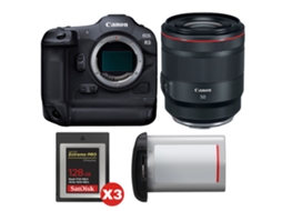 Eos R3 + Rf 50mm F/1.2 L Usm + 3 Sandisk 128gb Extreme Pro Cfexpress Type B + Canon Lp e19 + Ebook “20 Dicas para Fotos Que Impressionam” CANON