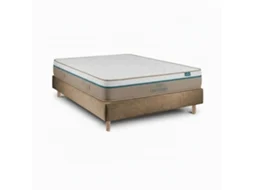 Conjunto Spring Visco E Sommier Taupe - Cama Com Colchão    190 X 90 Cm Altura 62 Cm Leafsleep