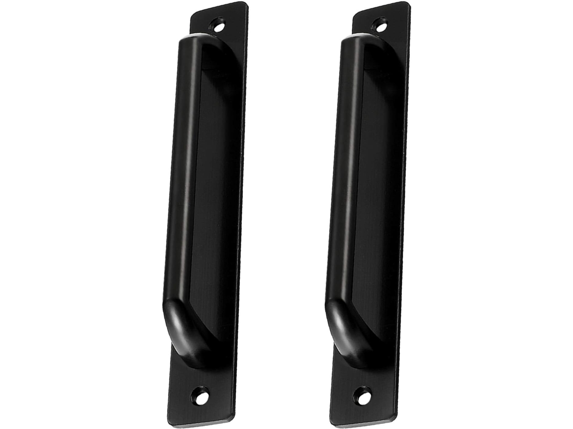 Conjunto De 2 Puxadores Pretos Para Portas Celeiro, Ideais Para Cozinhas, Portas De Correr, Portões De Jardim, Guarda