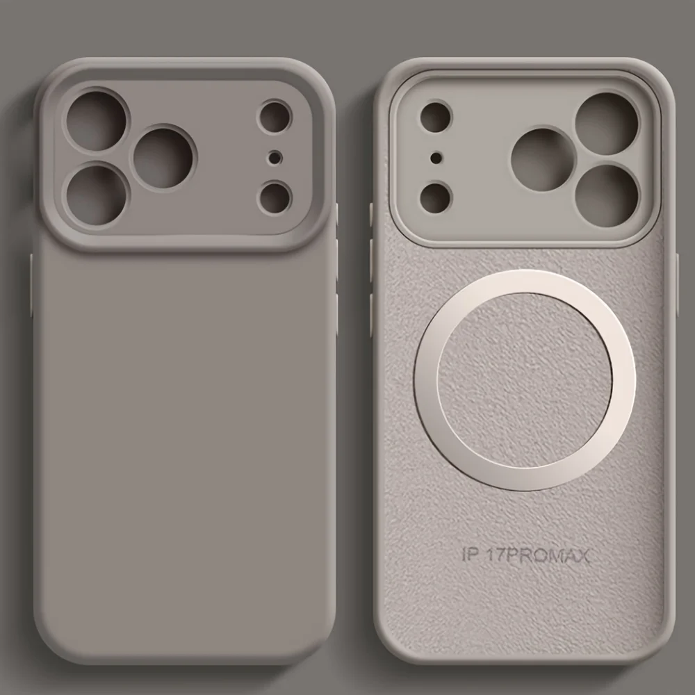 Capa Magnética De Silicone Líquido (cinza Claro Para Iphone 16 Plus), Compatível Com Carregamento Sem Fio Magsafe.