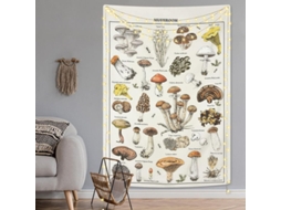 Tapiz De Hongos Vintage Com Tabela De Referência Ilustrativa, Tapiz Fungus De Alta Qualidade