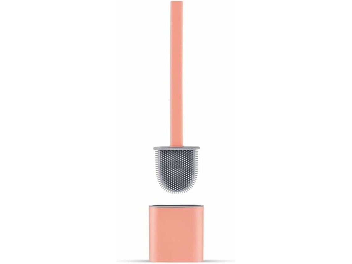 Escova Sanitária de Silicone, Plana, Antigotejamento e Antibacteriana, com Ventilada, para Parede Ou no Chão, Rosa AQUAFORGE