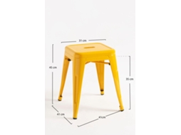 Pack 4 Bancos Torix Pequenos 45 Cm - Amarelo