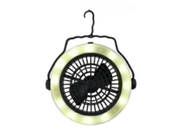 Rebe-lâmpada De Acampamento Com Ventilador Bateria Led Preta 30h Bateria Gancho Pendurar 360° Giratória Blanco