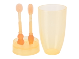 Primerox escova de Dentes Silicone Macia para Bebê 0 3 Anos com Design Cartun e Estojo de Armazenamento