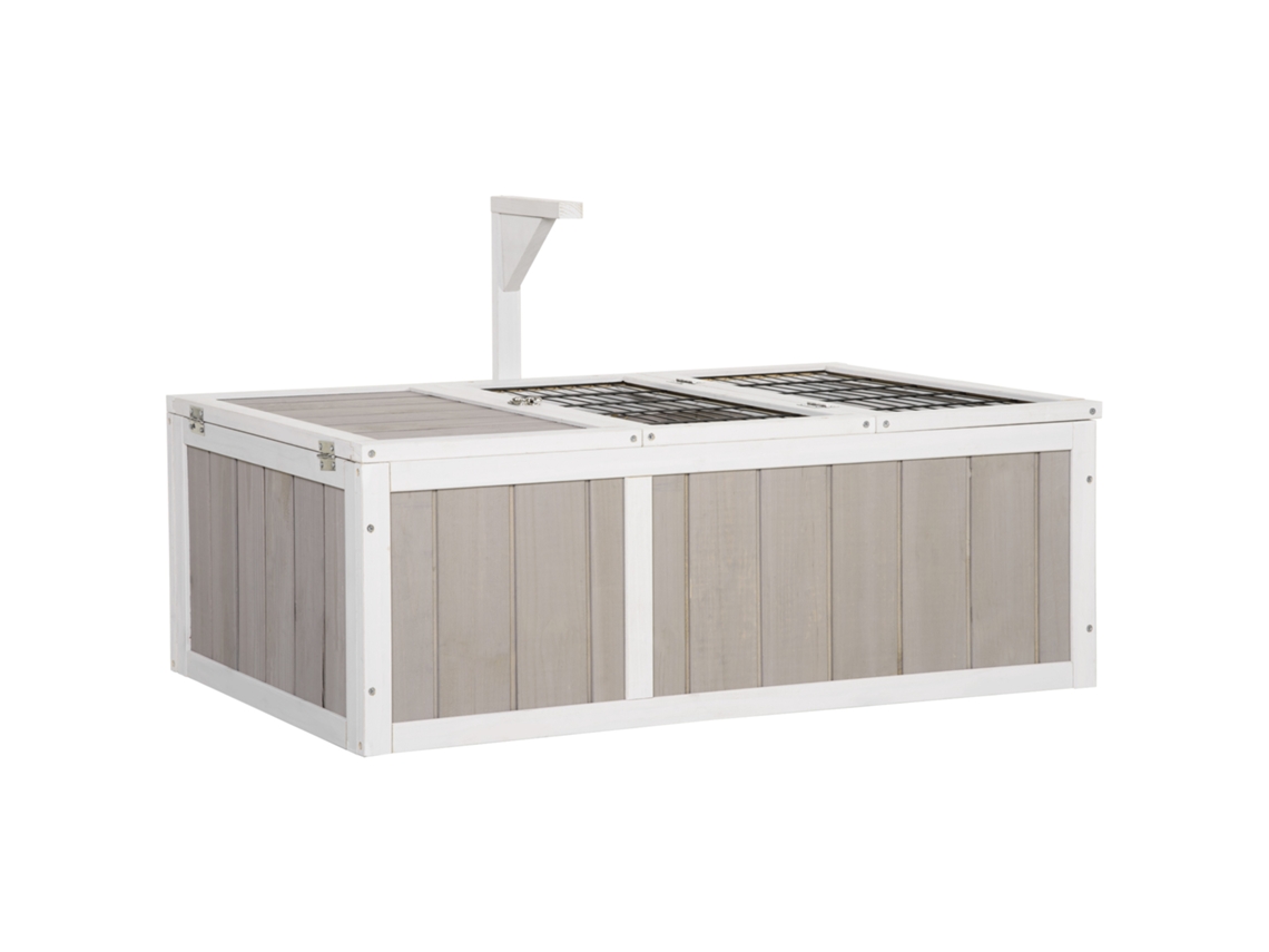 Gaiola de Habitáculo para Tartarugas de Pequeno Animal com 2 Espaços 91,5l X 61w X 33h Cm Madeira de Abeto Ge